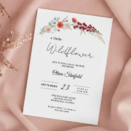 Invitación ducha de bebé boho baby shower floral rojo ducha d