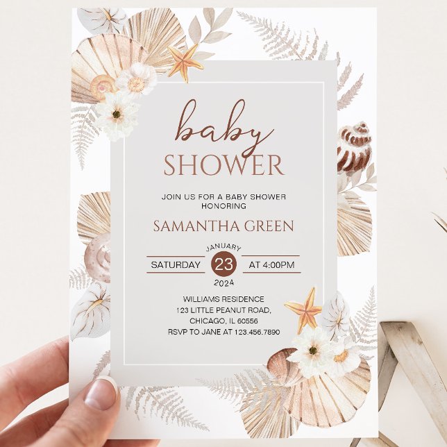 Invitación Ducha de Bebé Boho Bajo el Mar (Subido por el creador)