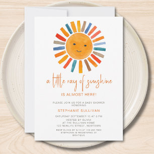 Invitación Ducha de bebé boho Little Ray of Sunshine