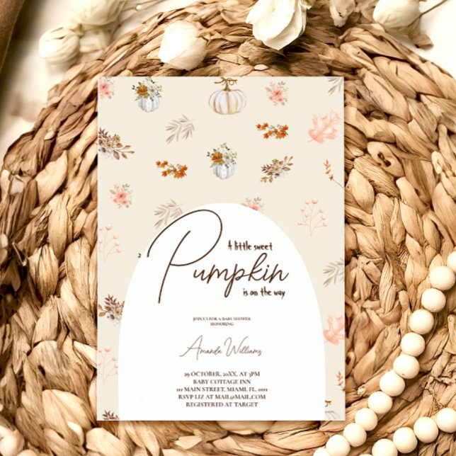 Invitación Ducha de bebé boho otoño calabacita neutral (Subido por el creador)