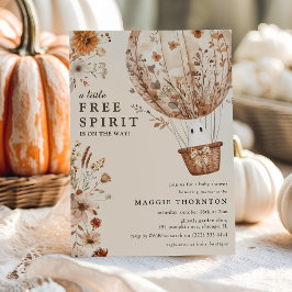 Invitación Ducha de Bebé Boho Otoño Fantasma Flor Silvestre H
