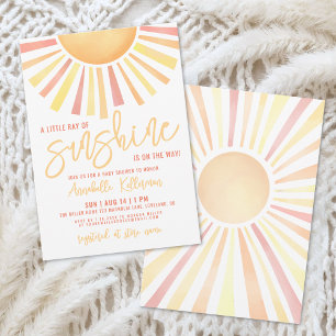 Invitación Ducha de Bebé Boho Sol Radiante