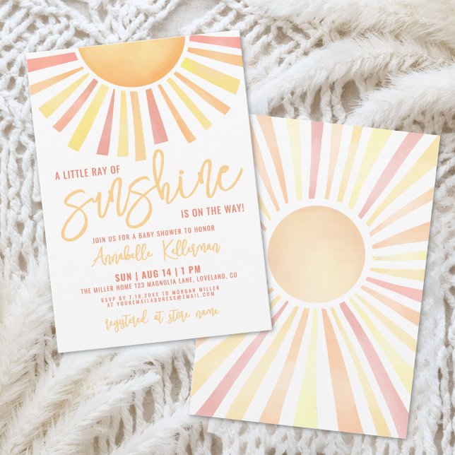 Invitación Ducha de Bebé Boho Sol Radiante (Sunshine Boho Sun Baby Shower Invitation)