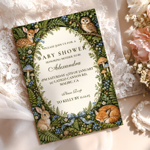 Invitación Ducha de Bebé Bosque Encantado
