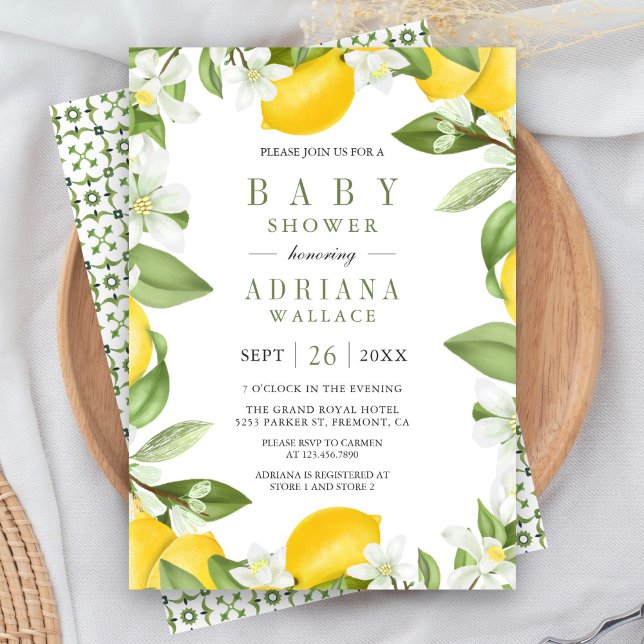 Invitación Ducha de Bebé Botánico de Limonero Cítrico de Vera (Subido por el creador)