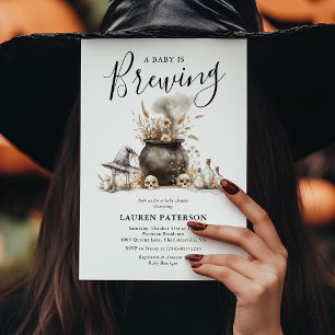 Invitación Ducha de Bebé Bruja de Halloween