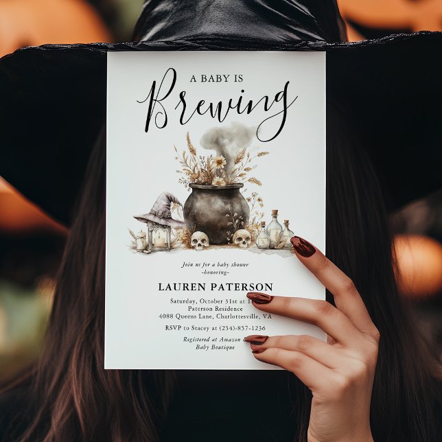 Invitación Ducha de Bebé Bruja de Halloween (Subido por el creador)
