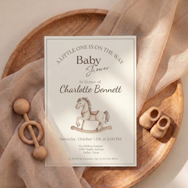Invitación Ducha de Bebé Caballo de Balanza Vintage (Baby Shower Vintage Rocking Horse Invitation)