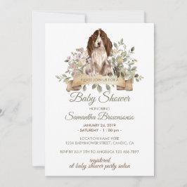 Invitación Ducha de Bebé Cachorro Cocker Spaniel