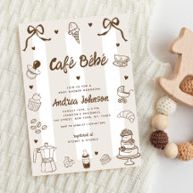 Ducha de Bebé Café Bébé Francés Dibujado a Mano