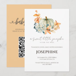 Invitación Ducha de bebé Calabacita QR Registro