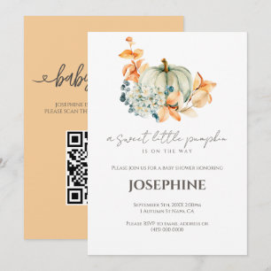 Invitación Ducha de bebé Calabacita QR Registro