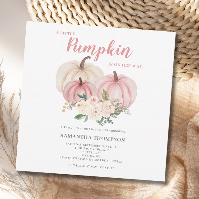 Invitación Ducha de Bebé Calabacita Rosa (Subido por el creador)