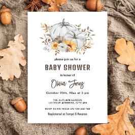 Invitación Ducha de Bebé Calabazas de Otoño