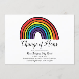 Invitación Ducha de Bebé Cambio de Planes Script Moderno Arco