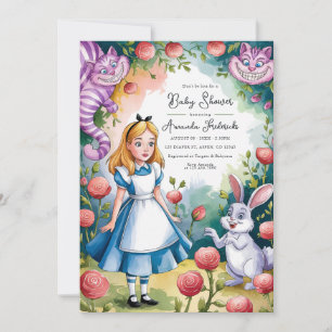 Invitación Ducha de Bebé Caprichosa de Alicia en el País de l