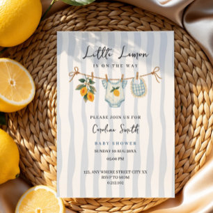 Invitación ducha de bebé caprichosa de limoncito garabato