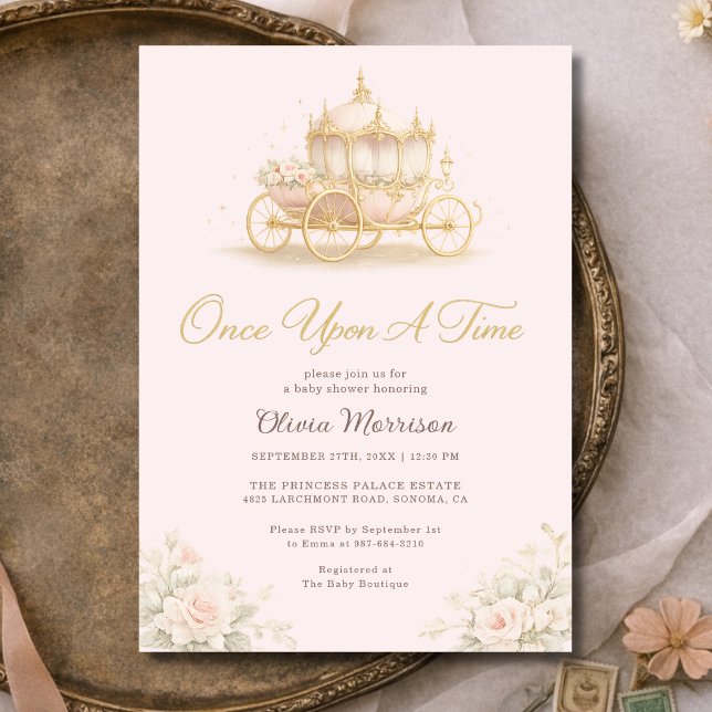 Invitación Ducha de Bebé Carruaje de Princesa Érase Una Vez (Subido por el creador)