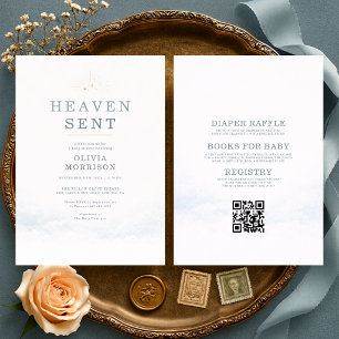 Invitación Ducha de bebé celestial todo en uno