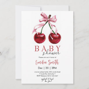 Invitación ducha de bebé Cherry Coquette Baby