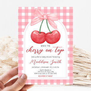 Invitación Ducha de bebé Cherry on Top
