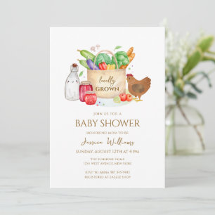 Invitación Ducha de bebé Chic Bundle Veggies cultivada localm