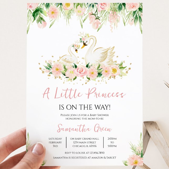 Invitación Ducha de Bebé Cisne (Subido por el creador)