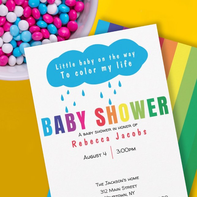 Invitación Ducha de bebé color arcoiris (Subido por el creador)