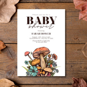 Invitación Ducha de Bebé Comestible de Hongos, Ducha de Bebé