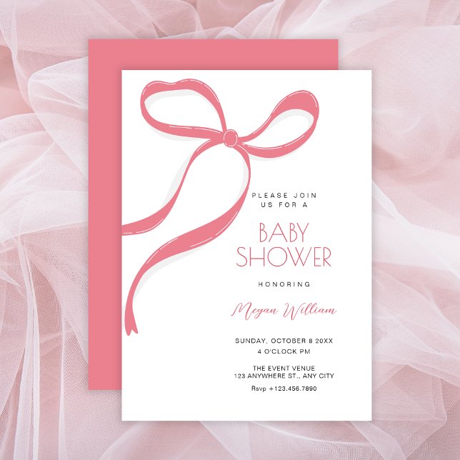 Invitación Ducha de bebé con arco rosa (Subido por el creador)