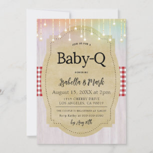Invitación Ducha De Bebé Con Barbacoa Baby-Q