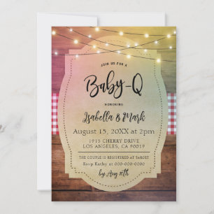 Invitación Ducha De Bebé Con Barbacoa Baby-Q