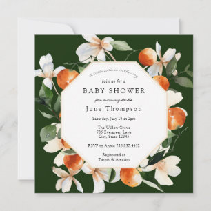 Invitación Ducha de Bebé con Cítrico y Magnolia