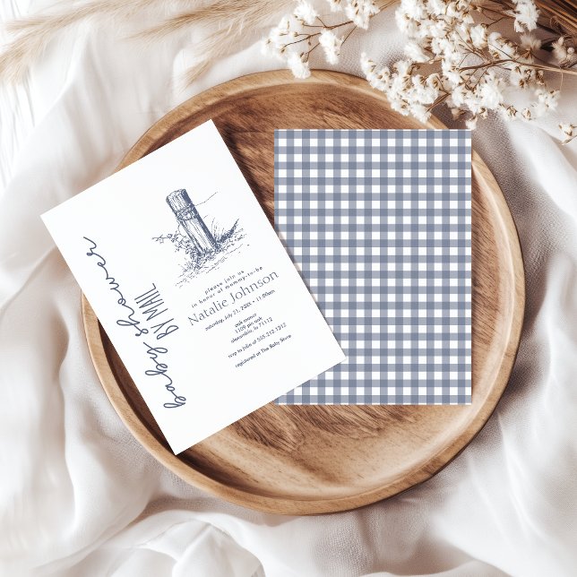 Invitación Ducha de bebé con encanto rústico por correo (Subido por el creador)