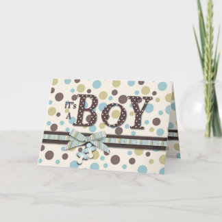 Invitación Ducha de bebé con estampado de puntos y lazo 3D