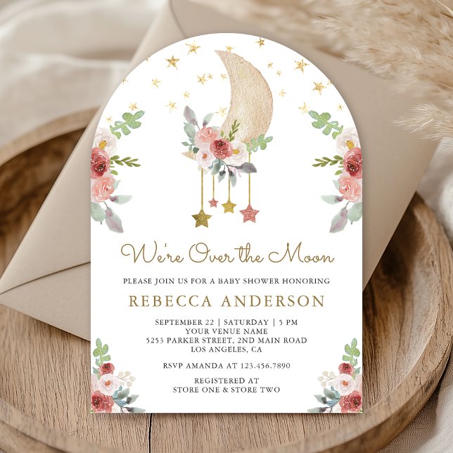 Invitación Ducha de bebé con estrellas florales rústicas de B (Subido por el creador)