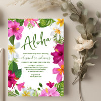 Ducha de bebé con flores tropicales de Boho