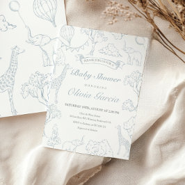 Invitación Ducha de bebé con globo aerostático