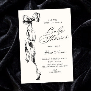 Invitación ducha de bebé con lazo