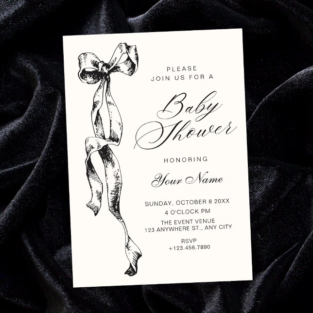 Invitación ducha de bebé con lazo (Subido por el creador)