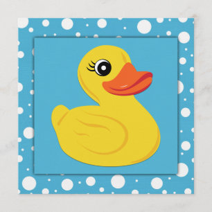 Invitación Ducha de bebé con pato de goma amarillo