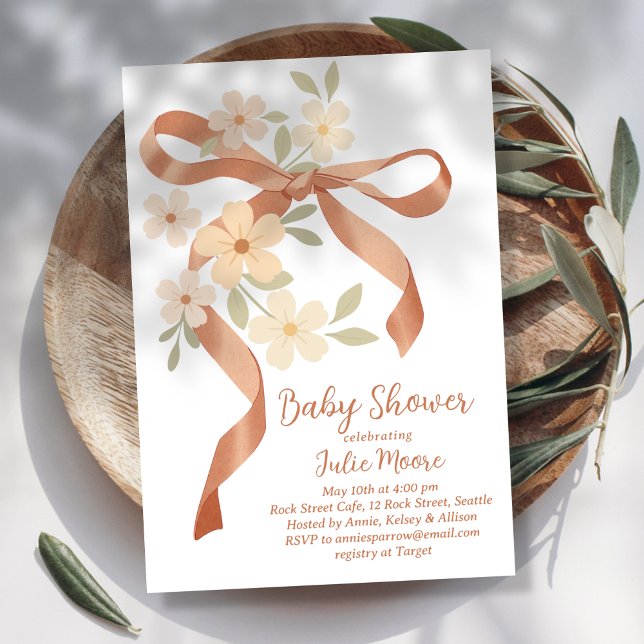 Invitación Ducha de Bebé con Ramo de Lazo (Subido por el creador)