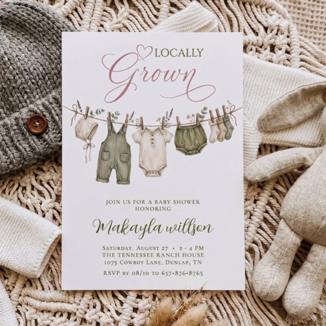 Invitación Ducha de Bebé con Ropa de Cuerda Bohemio de Cultiv (Subido por el creador)