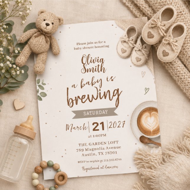 Invitación ducha de bebé con tema de café latte (Subido por el creador)