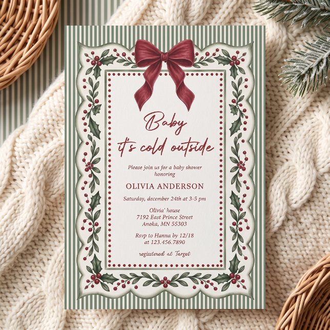 Invitación Ducha de bebé con tema de Navidad de invierno con  (Subido por el creador)