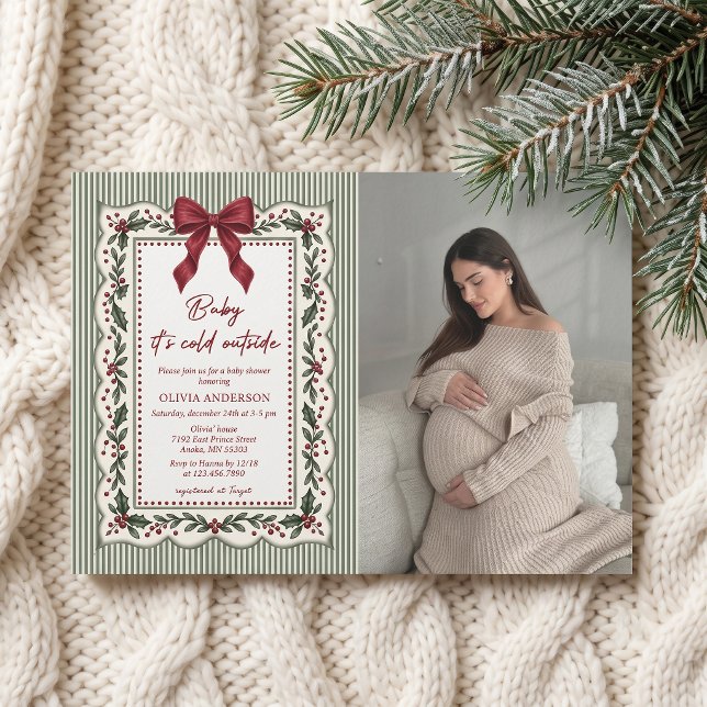 Invitación Ducha de bebé con tema de Navidad de invierno con  (Subido por el creador)
