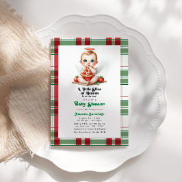 Invitación Ducha de Bebé con Tema de Pizza Un Pequeño Trozo d