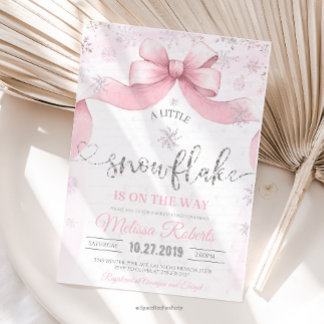 Invitación Ducha de bebé Copo de nieve