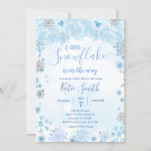 Ducha de bebé Copo de Nieve Azul Pequeño en el Cam