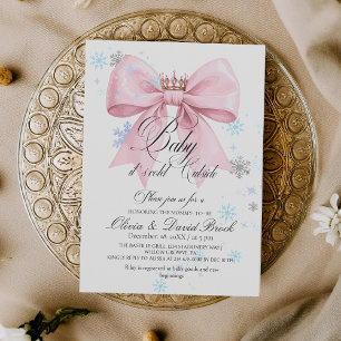 Invitación Ducha de Bebé Copos de Nieve Arco de Invierno
